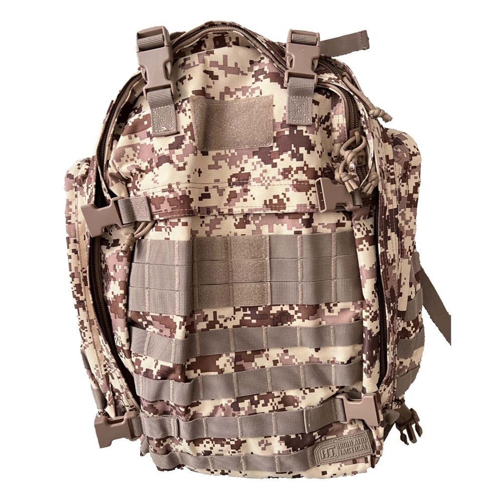 HIGHLAND TACTICAL Ballistic Backpack MOLLE Gear Bag Desert Digi Camo Military